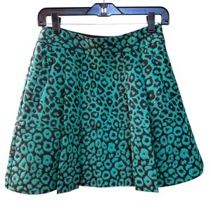 NWT Banana Republic emerald green leopard skirt 2P